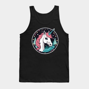 Unicorn Christmas Drawing Tank Top